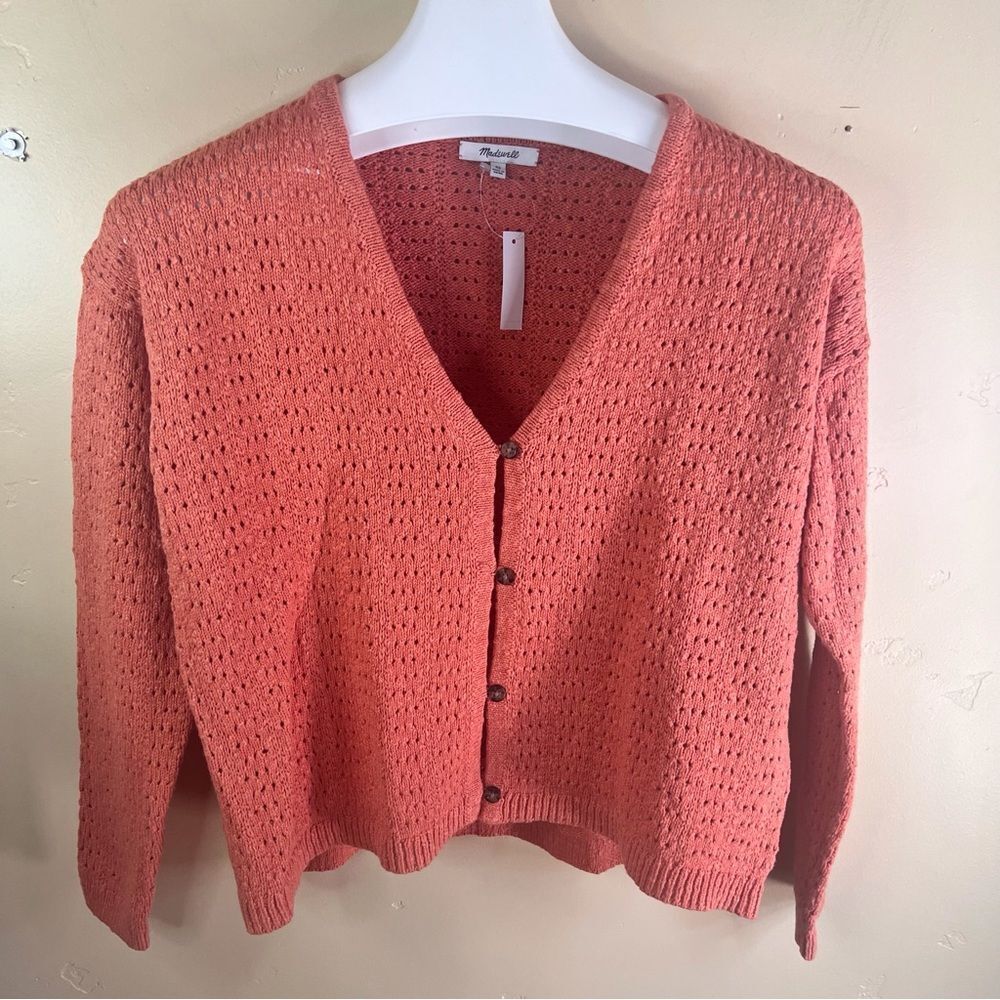 NWT Madewell Open Stitch Womens Sweater Cardigan Size XS Runs Big Preppy Fall